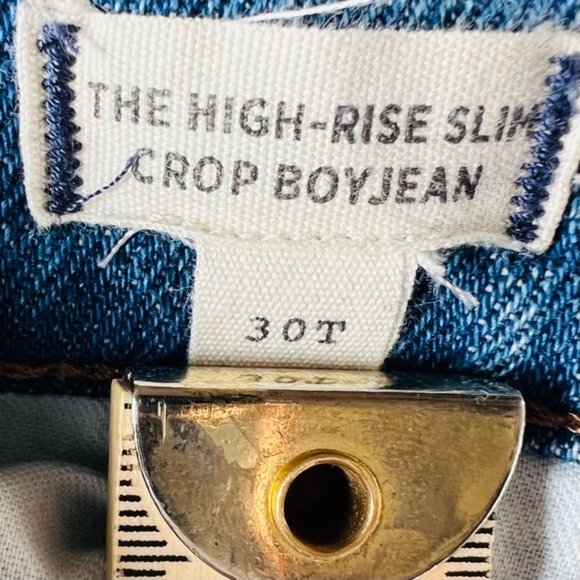 Madewell The High rise Slim Crop Boyjean Casual women’s blue jeans. size 30 - Picture 4 of 10
